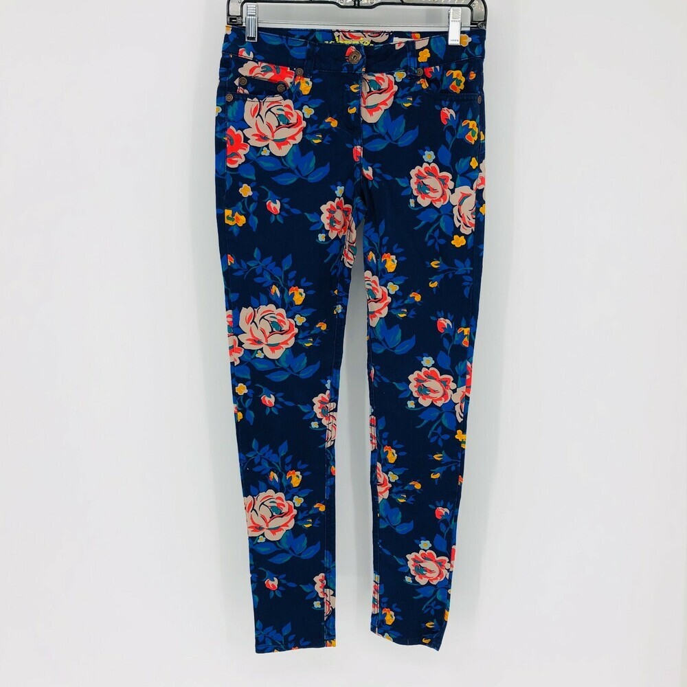 Johnnie B by Boden Floral Denim Skinny Jeans Women's or Teen Size 26L Navy Blue